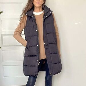 long puffer vest